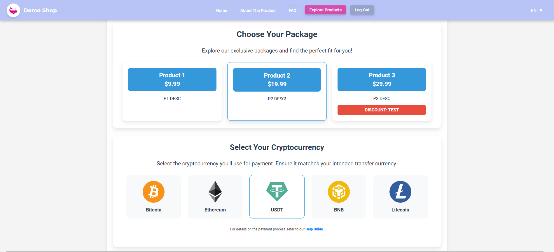 Crypto payments marketplace